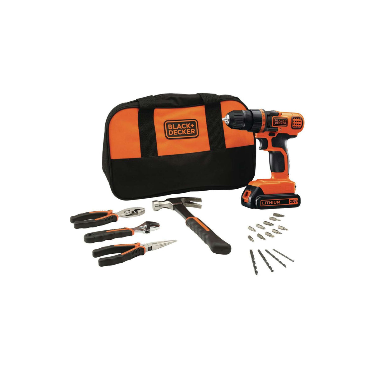 TALADRO / ATORNILLADOR BLACK+DECKER 20V MAX* CON 18 ACCESORIOS LD120BH 