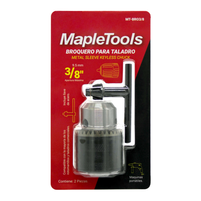 BROQUERO CON LLAVE PARA TALADRO 3/8 MAPLE TOOLS